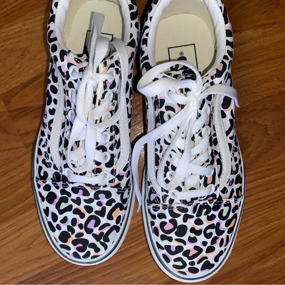 Vans UV Color Changing Stacked Platform Leopard Print Old Skool Sneakers - Picture 4 of 7